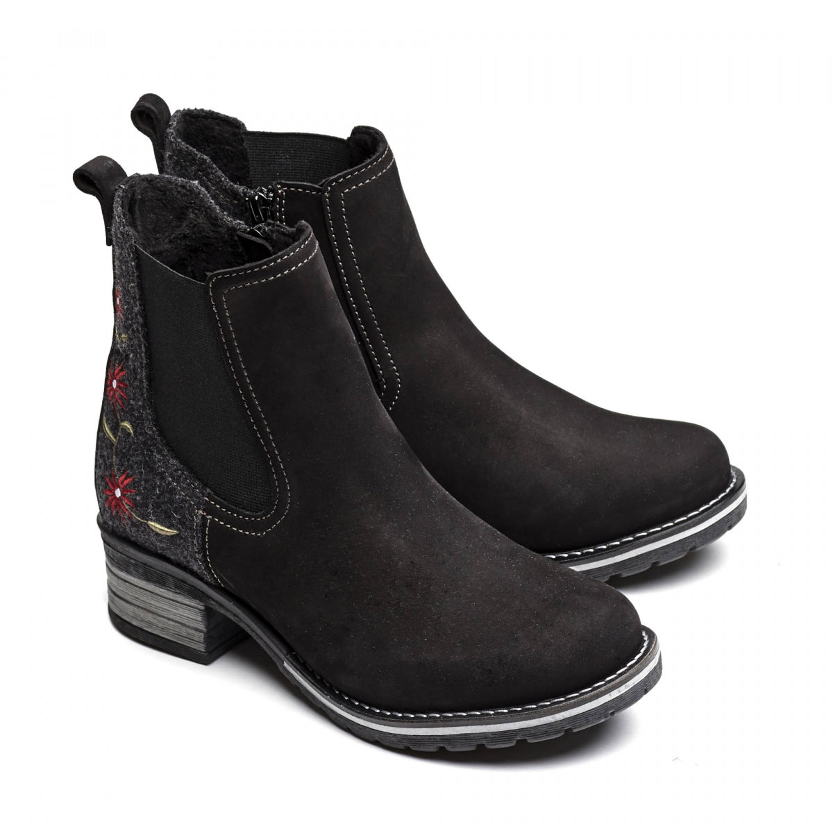 Kourtney Nubuck & Burel Wool Chelsea Boot