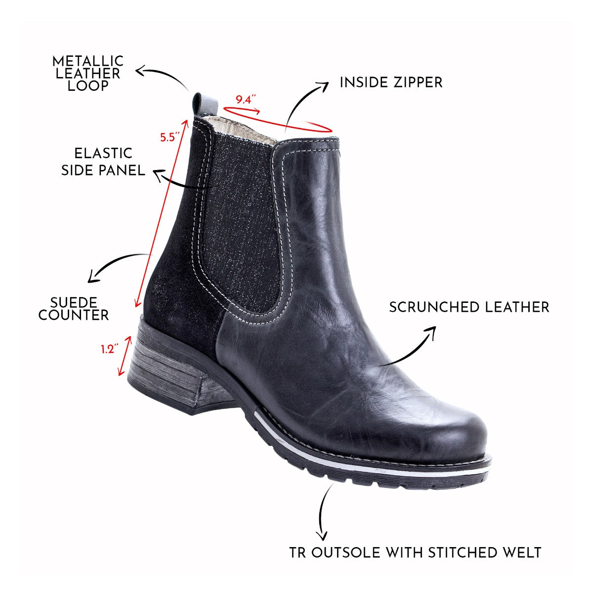 Kourtney Scrunched Leather Chelsea Boot