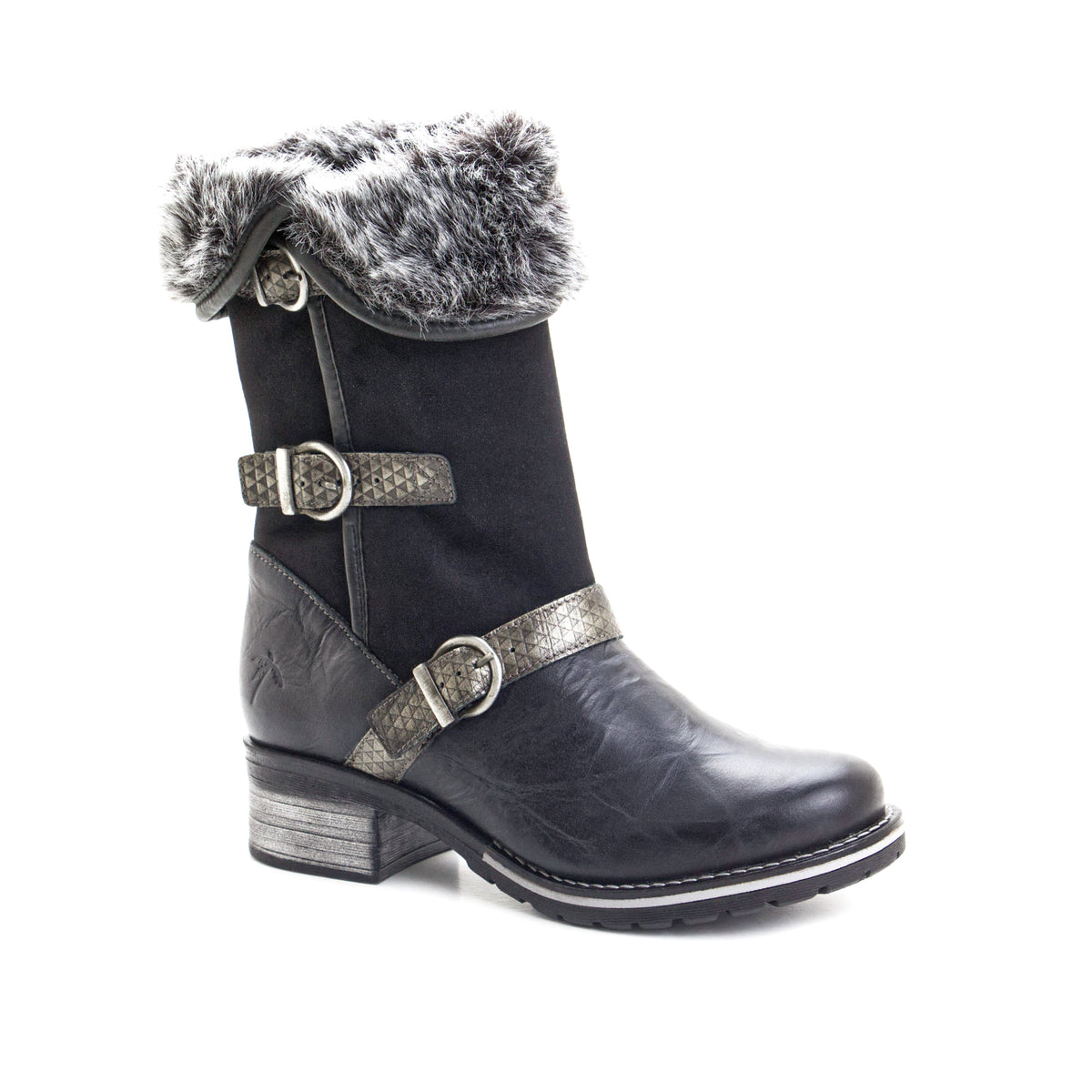 Kya Mid-Calf Leather & Fur Boot