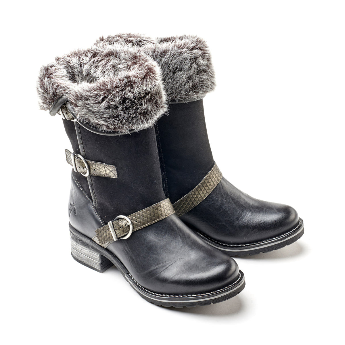 Kya Mid-Calf Leather & Fur Boot