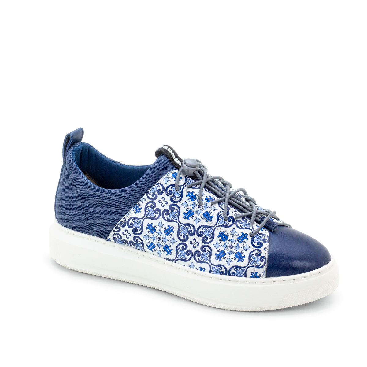 Oyster Bay Leather & Canvas Sneaker - Portuguese Tile