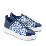 Oyster Bay Leather & Canvas Sneaker - Portuguese Tile