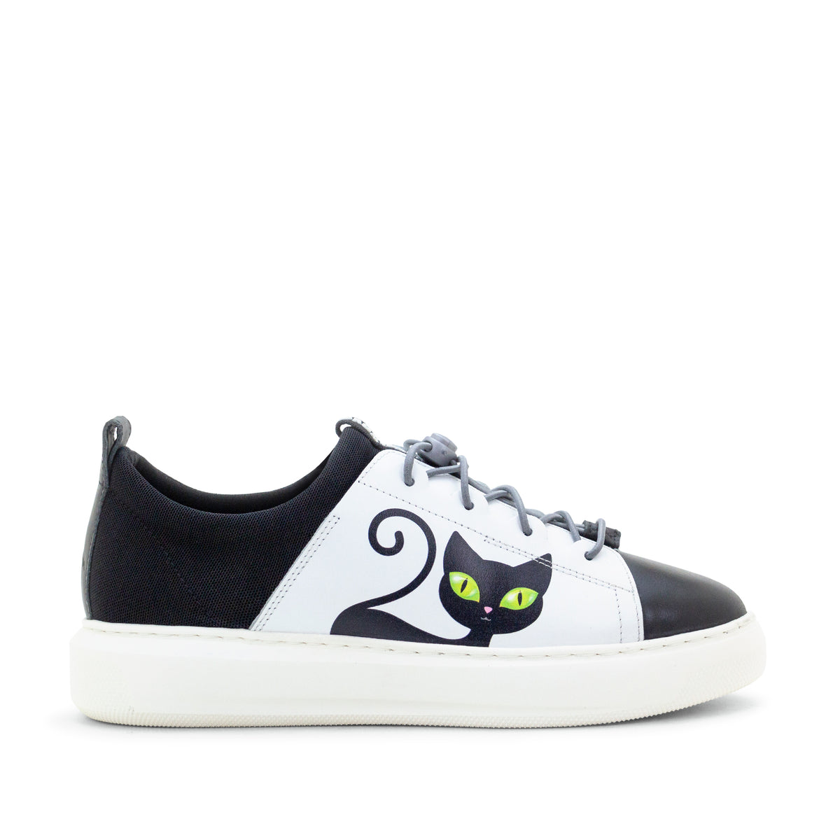 Oyster Bay Leather & Canvas Sneaker - Oki Black Cat
