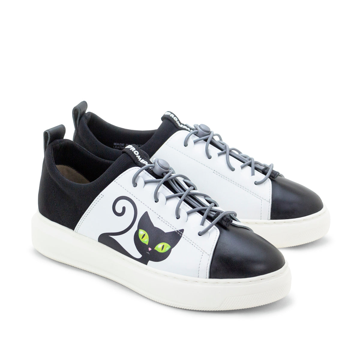 Oyster Bay Leather & Canvas Sneaker - Oki Black Cat