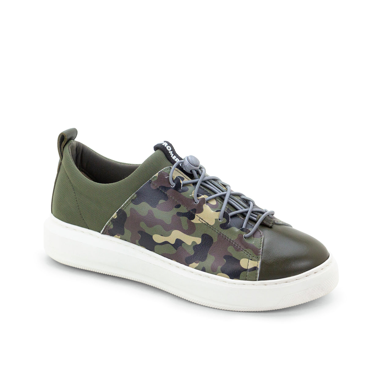 Oyster Bay Leather & Canvas Sneaker - Olive Camo