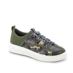 Oyster Bay Leather & Canvas Sneaker - Olive Camo