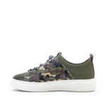 Oyster Bay Leather & Canvas Sneaker - Olive Camo