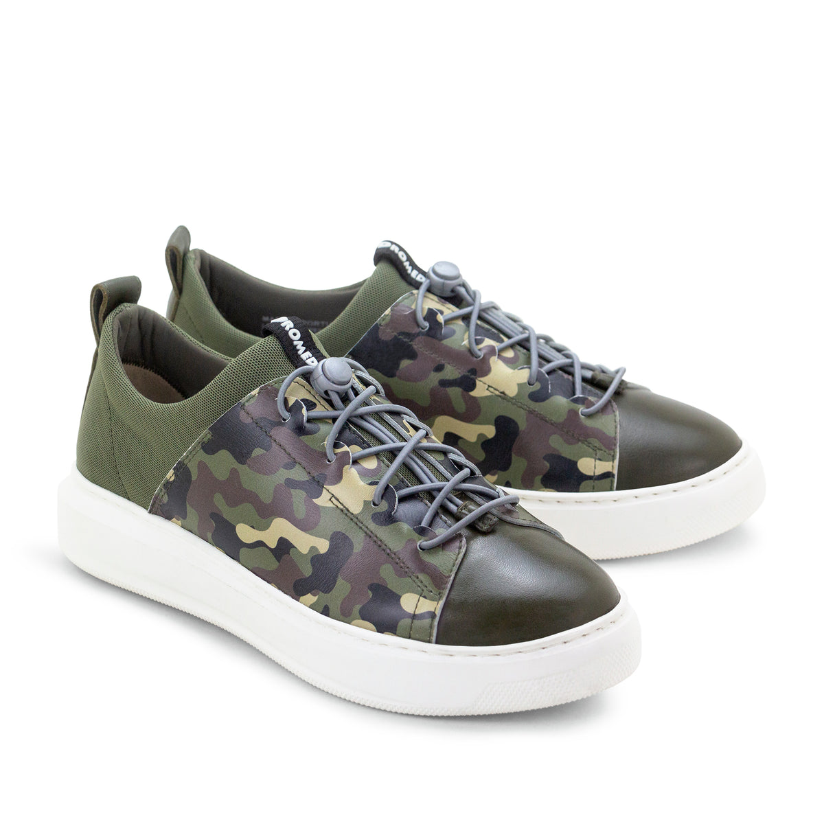 Oyster Bay Leather & Canvas Sneaker - Olive Camo