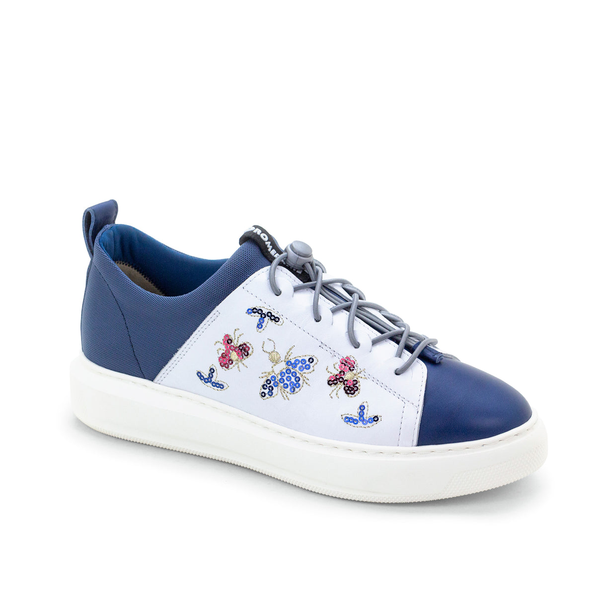 Oyster Bay Leather & Canvas Sneaker - Blue Bee