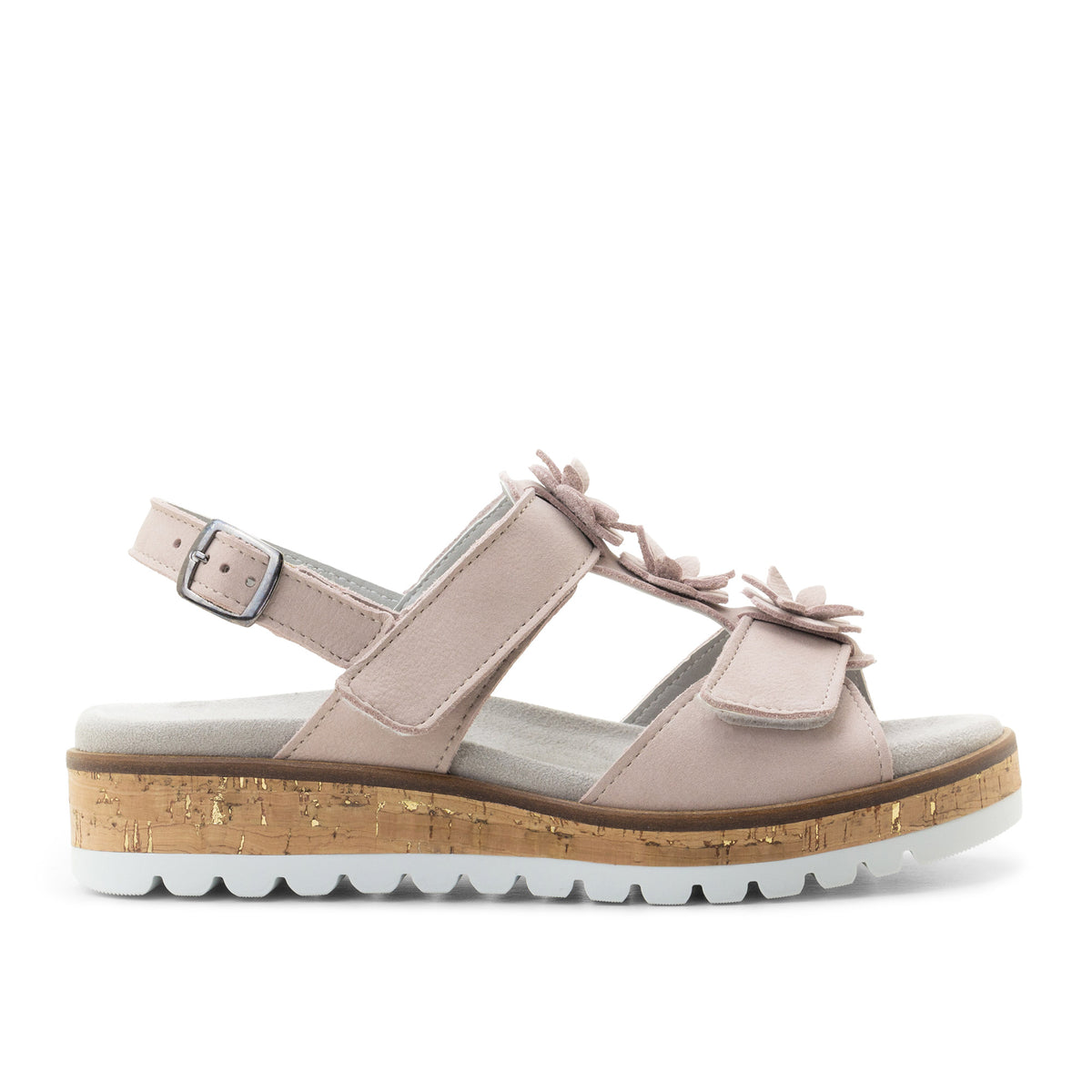 Rosine Leather Flower Adjustable Sandals