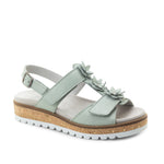 Rosine Leather Flower Adjustable Sandals