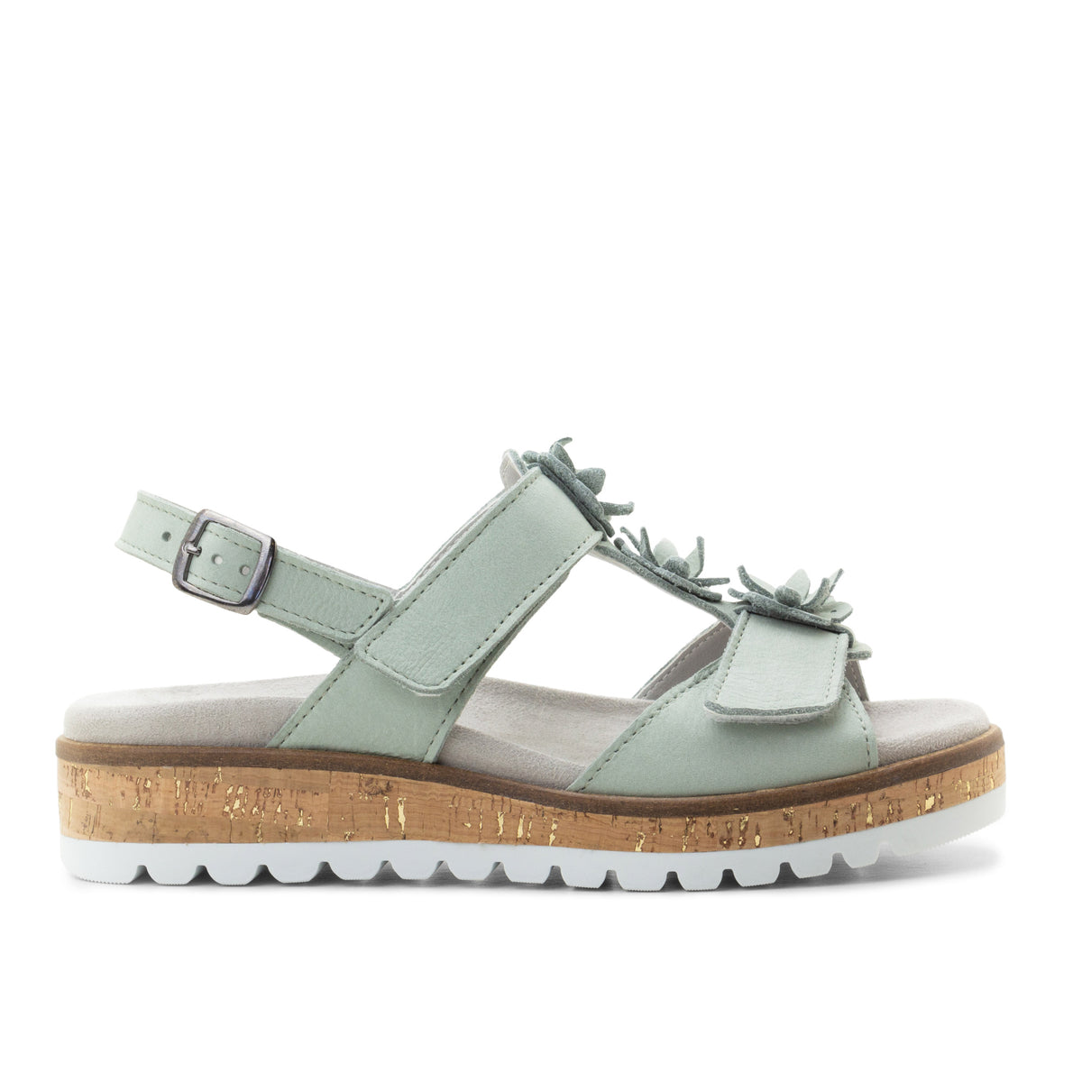 Rosine Leather Flower Adjustable Sandals