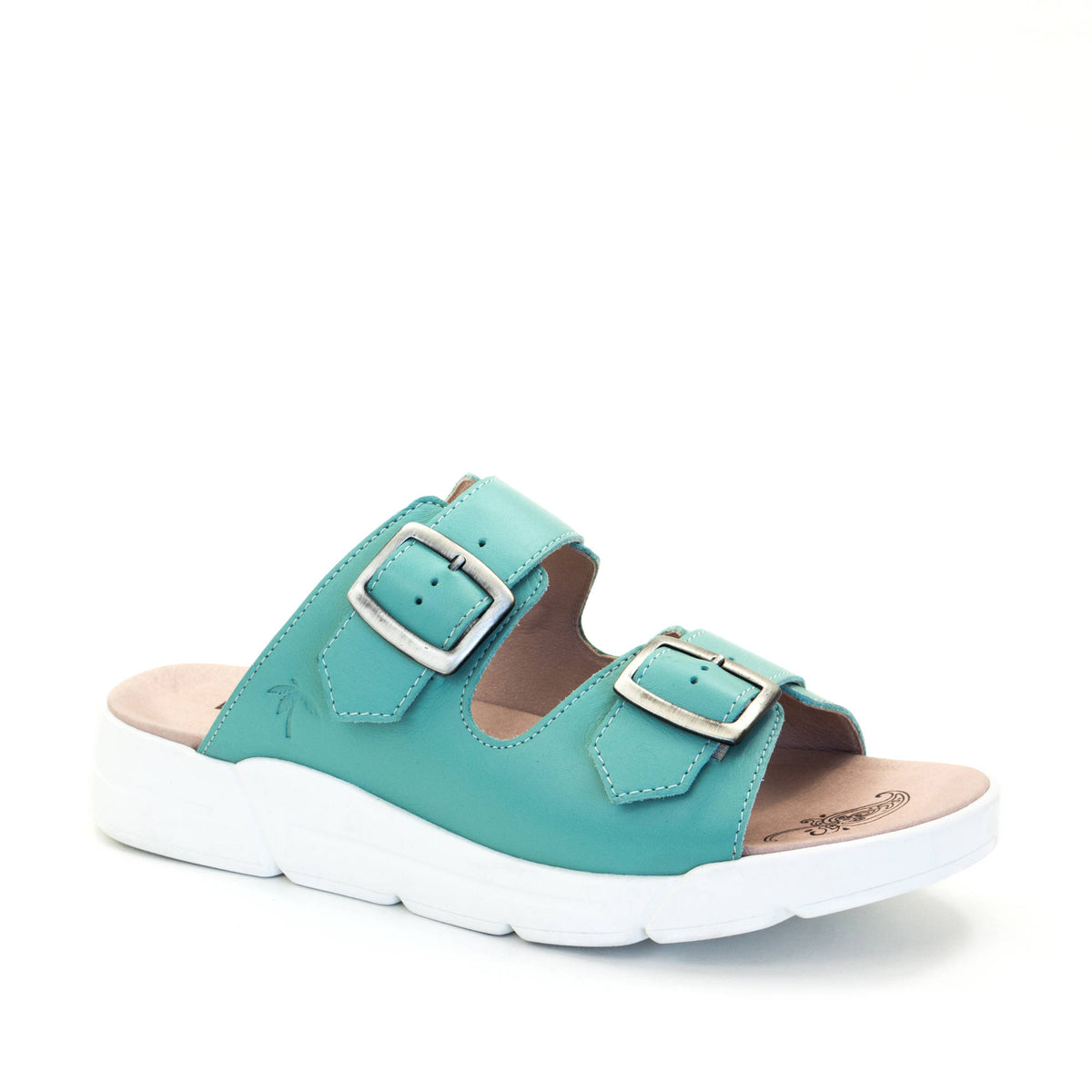 Terry Slip-On Leather Sandal in Colorful Prints