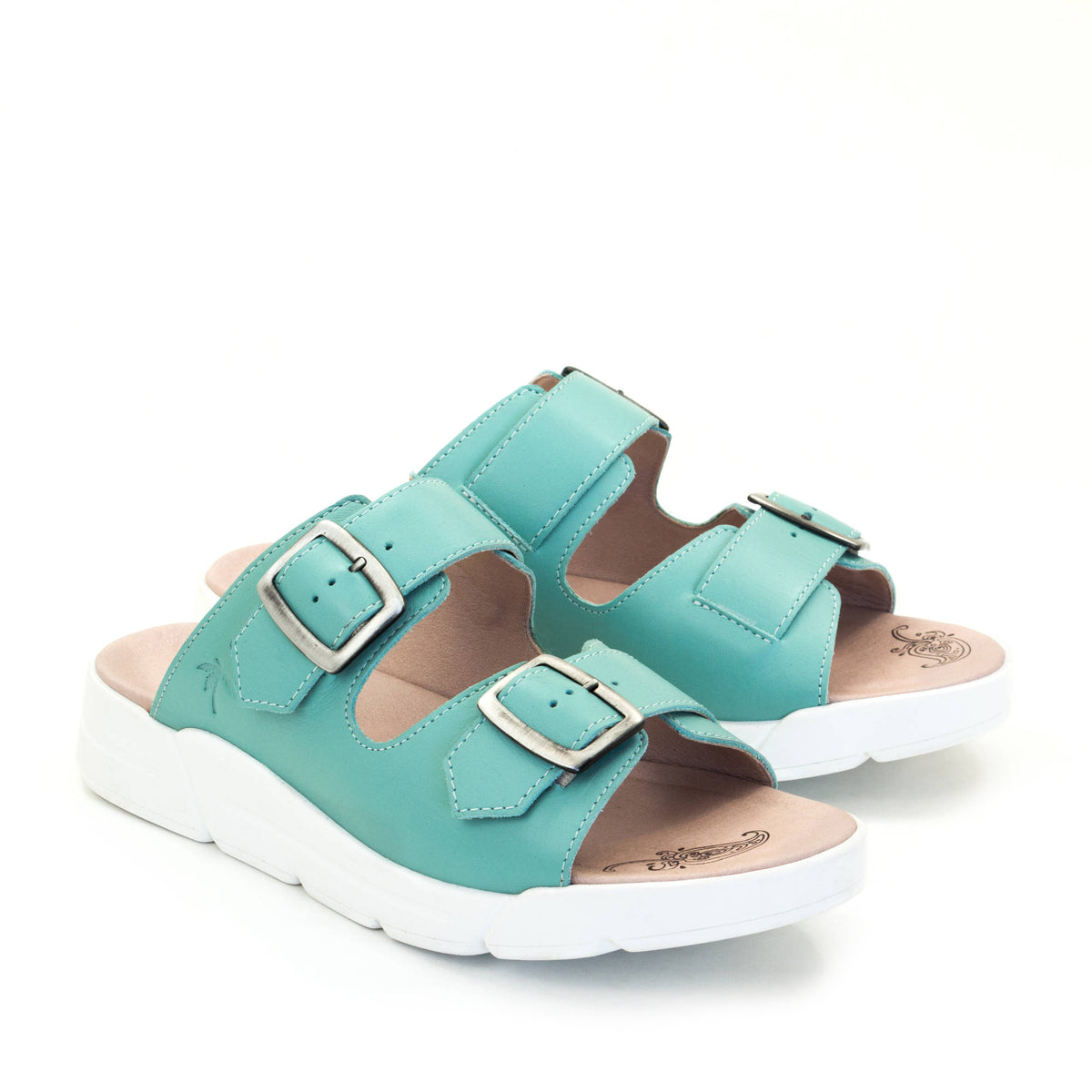 Terry Slip-On Leather Sandal in Colorful Prints