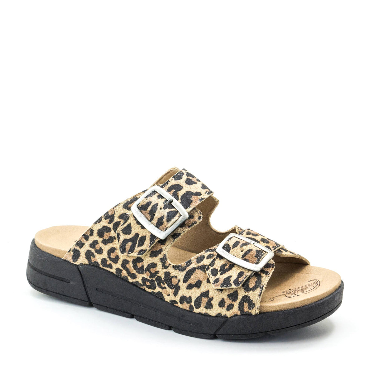Terry Slip-On Leather Sandal in Animal Prints
