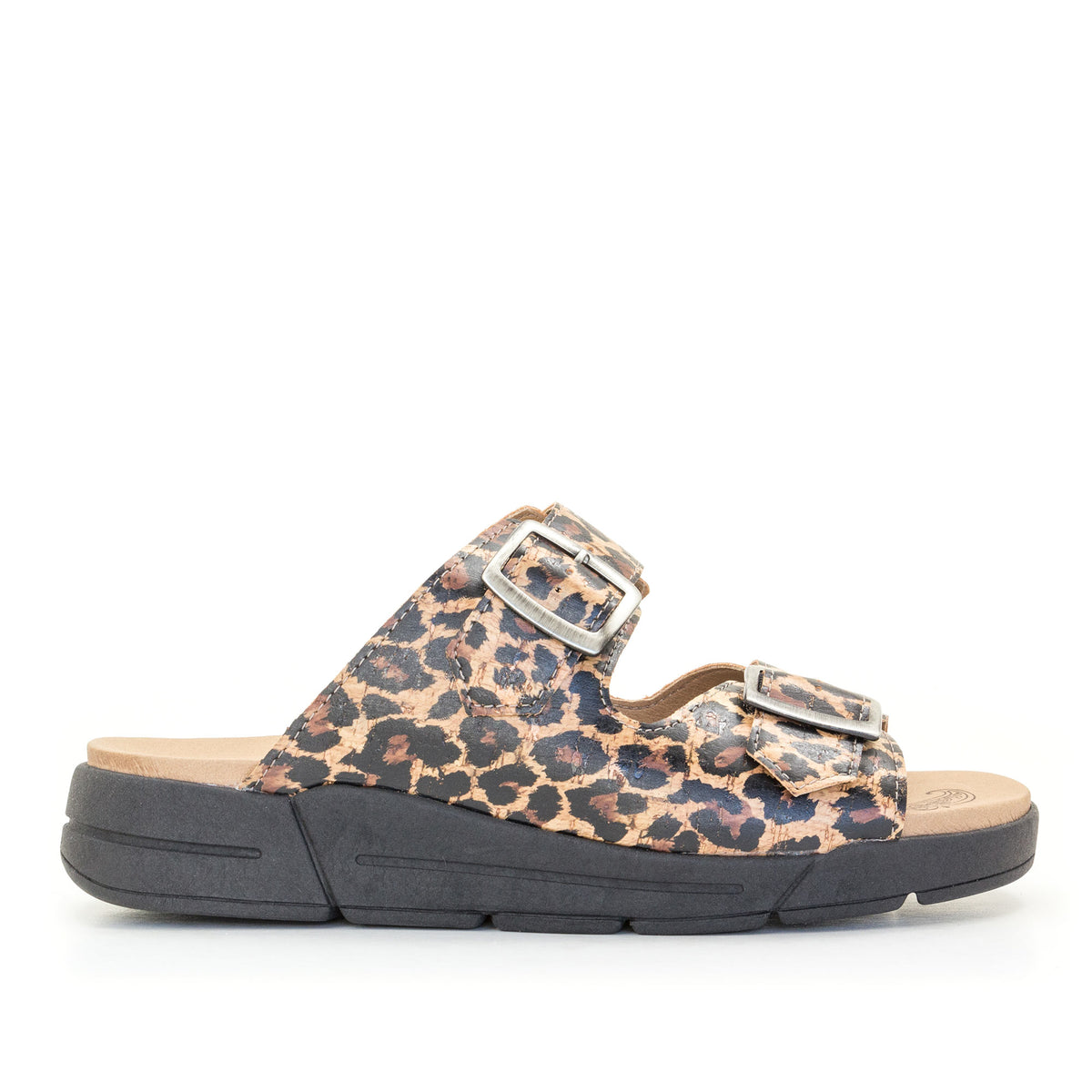 Terry Slip-On Leather Sandal in Animal Prints