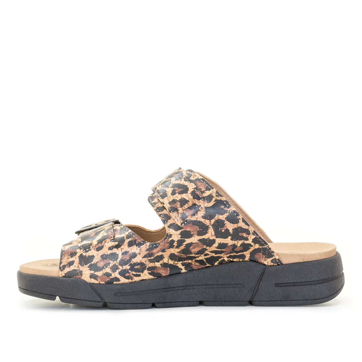 Terry Slip-On Leather Sandal in Animal Prints