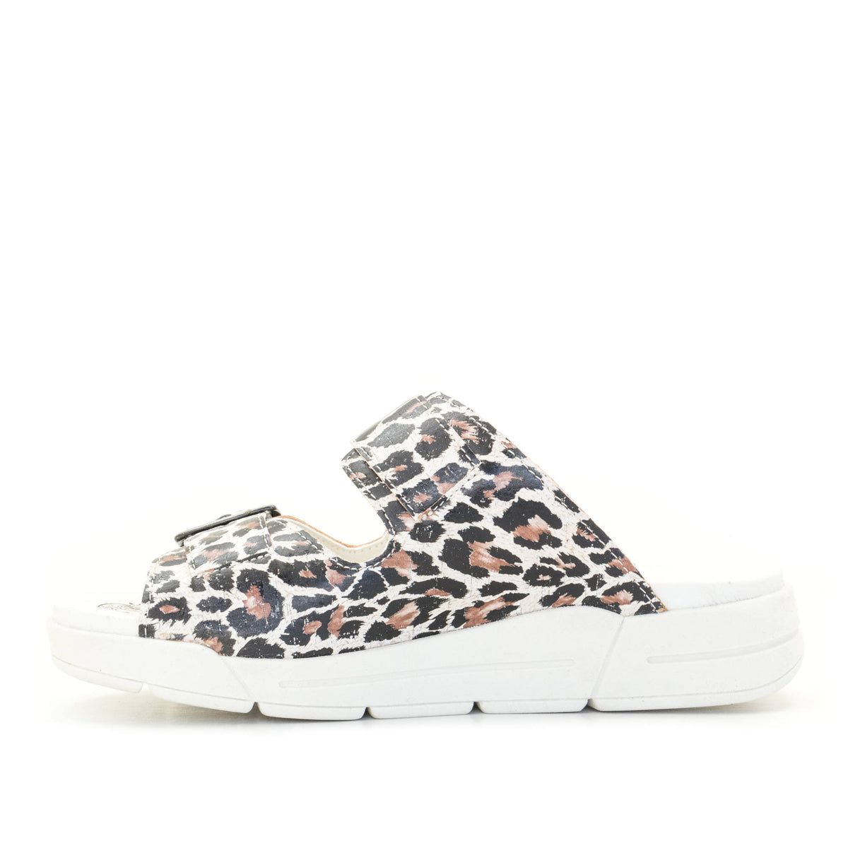 Terry Slip-On Leather Sandal in Animal Prints