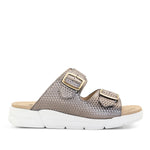 Terry Slip-On Metallic Cairo Leather Sandal