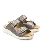 Terry Slip-On Metallic Cairo Leather Sandal