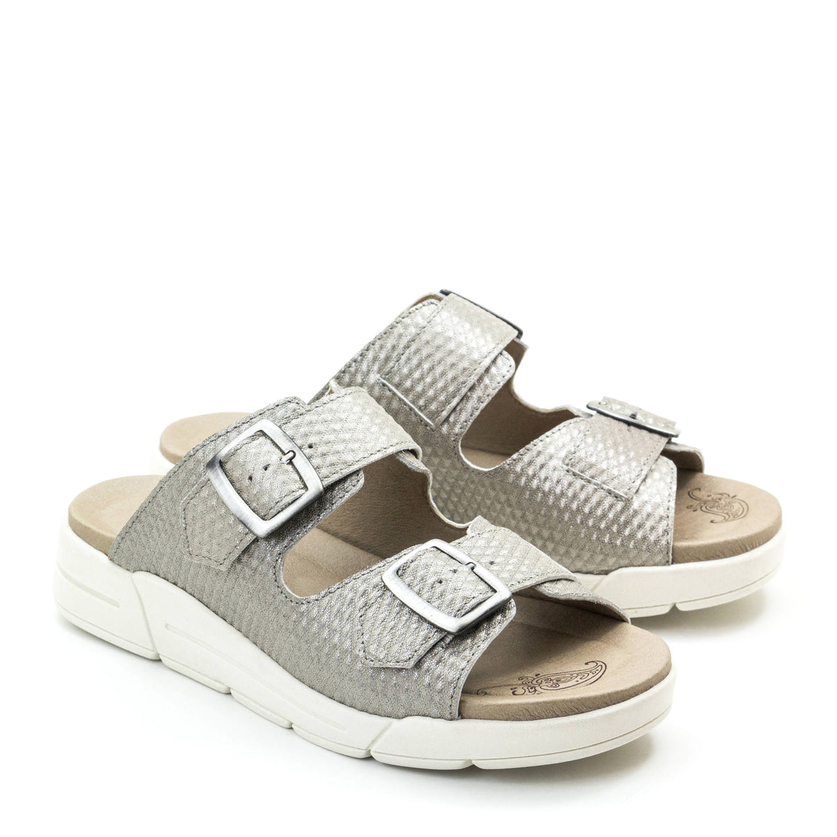 Terry Slip-On Metallic Cairo Leather Sandal