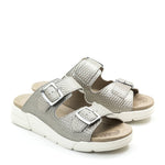 Terry Slip-On Metallic Cairo Leather Sandal