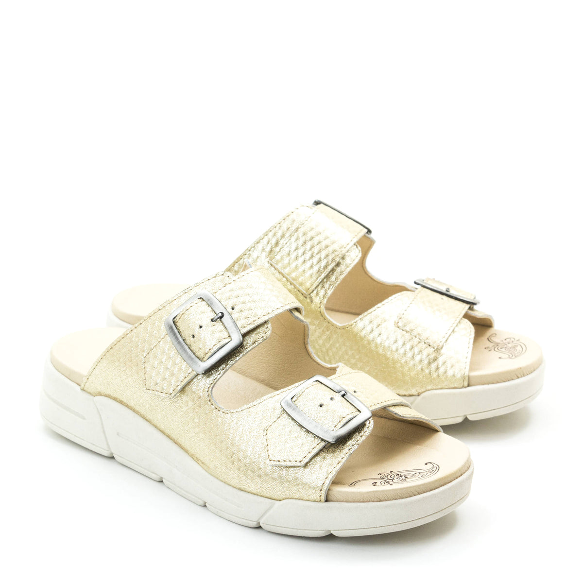Terry Slip-On Metallic Cairo Leather Sandal