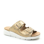 Terry Slip-On Metallic Leather Sandal in Iguana Print