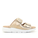 Terry Slip-On Metallic Leather Sandal in Iguana Print
