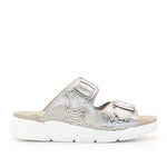 Terry Slip-On Metallic Leather Sandal in Iguana Print