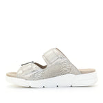 Terry Slip-On Metallic Leather Sandal in Iguana Print