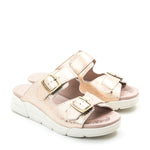 Terry Slip-On Metallic Leather Sandal in Iguana Print