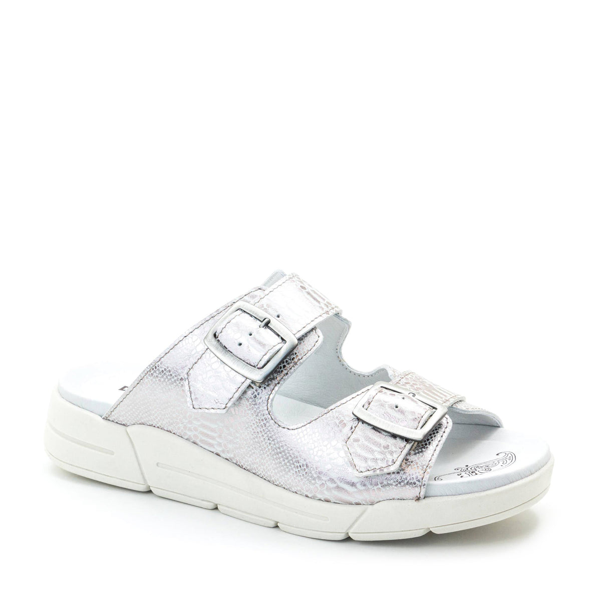 Terry Slip-On Metallic Leather Sandal in Iguana Print
