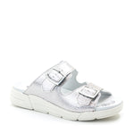 Terry Slip-On Metallic Leather Sandal in Iguana Print