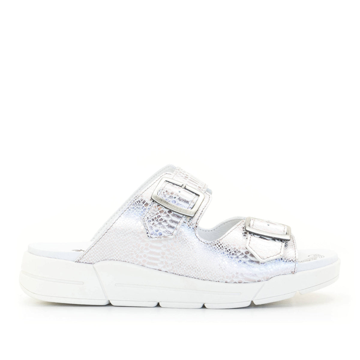 Terry Slip-On Metallic Leather Sandal in Iguana Print