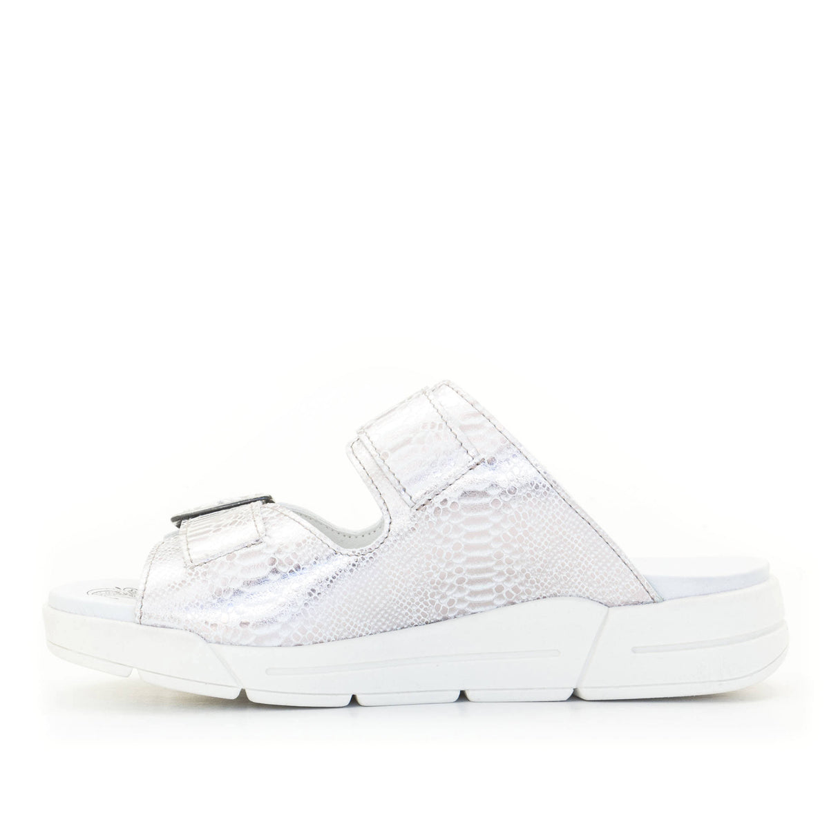 Terry Slip-On Metallic Leather Sandal in Iguana Print