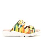 Terry Slip-On Leather Sandal in Colorful Prints