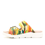 Terry Slip-On Leather Sandal in Colorful Prints
