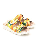 Terry Slip-On Leather Sandal in Colorful Prints