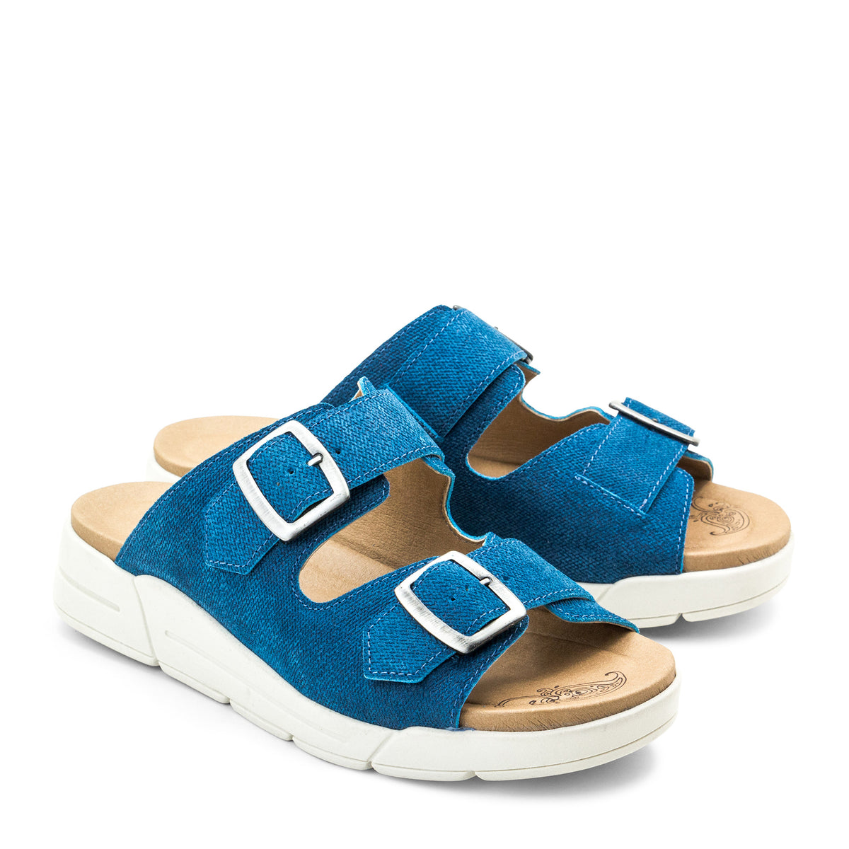 Terry Slip-On Leather Sandal in Colorful Prints