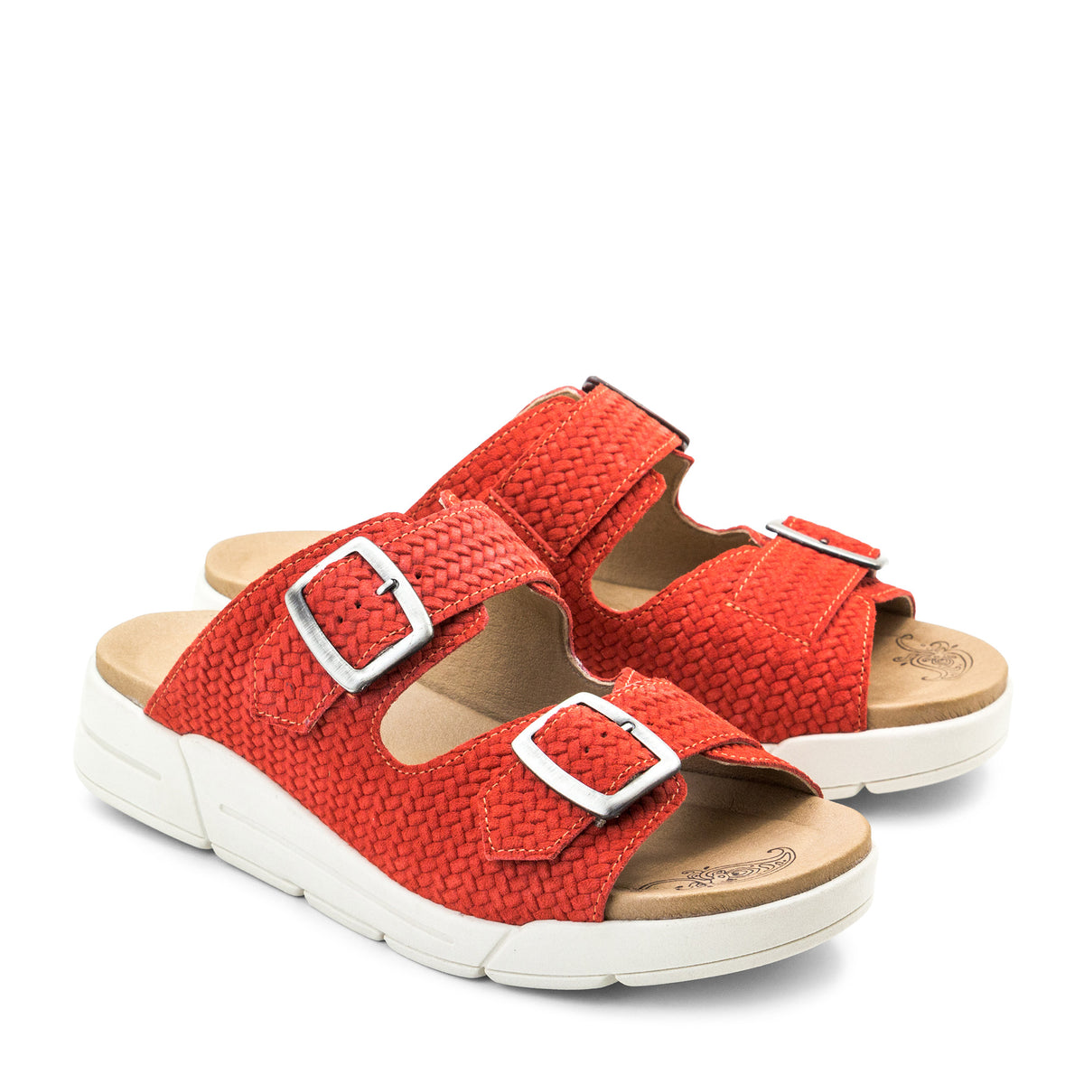 Terry Slip-On Leather Sandal in Colorful Prints