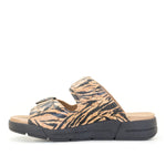Terry Slip-On Leather Sandal in Animal Prints