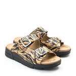 Terry Slip-On Leather Sandal in Animal Prints