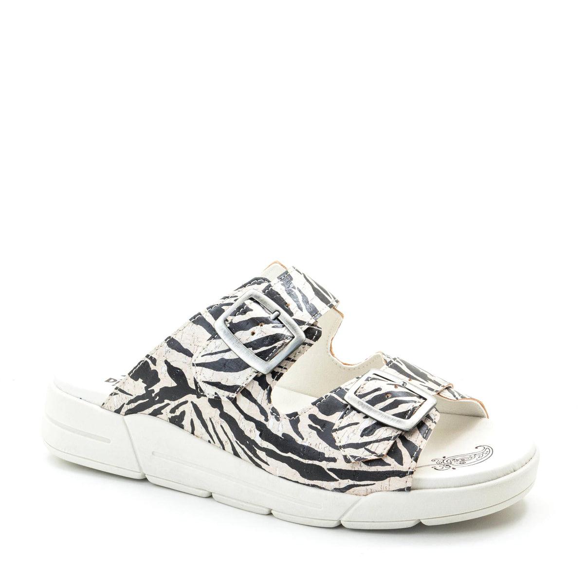 Terry Slip-On Leather Sandal in Animal Prints