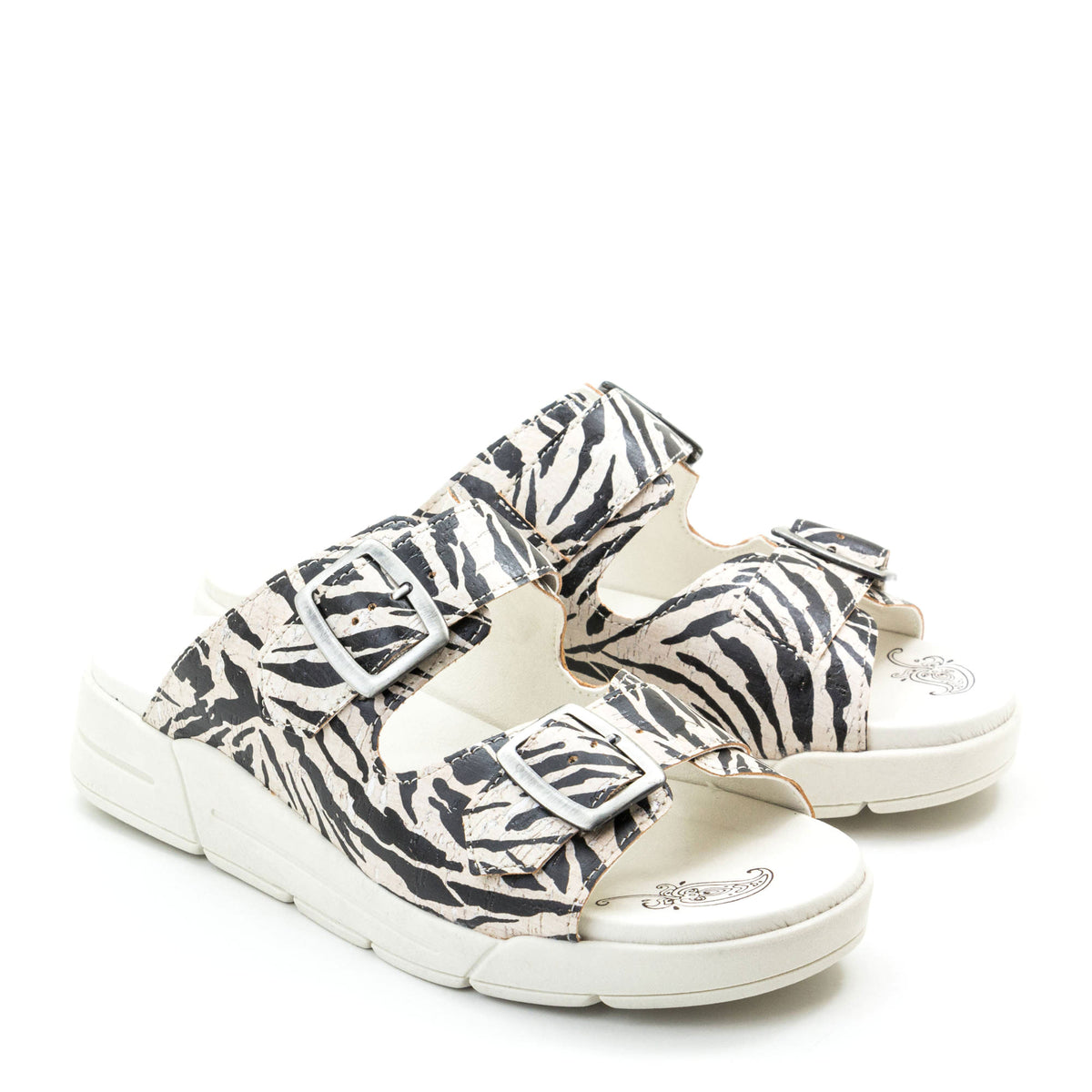 Terry Slip-On Leather Sandal in Animal Prints