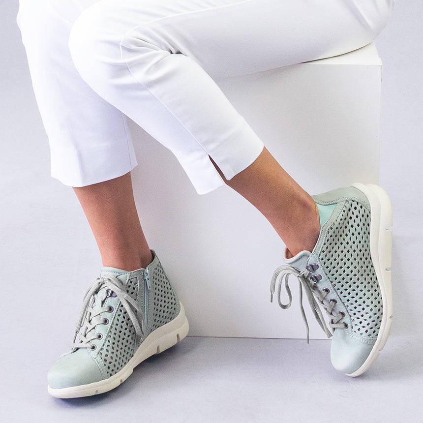 Victoria Perforated Leather Summer Bootie