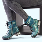 Kara Scrunched Leather & Printed Suede Boot
