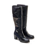 Gwyneth High Riding Leather & Suede Boot