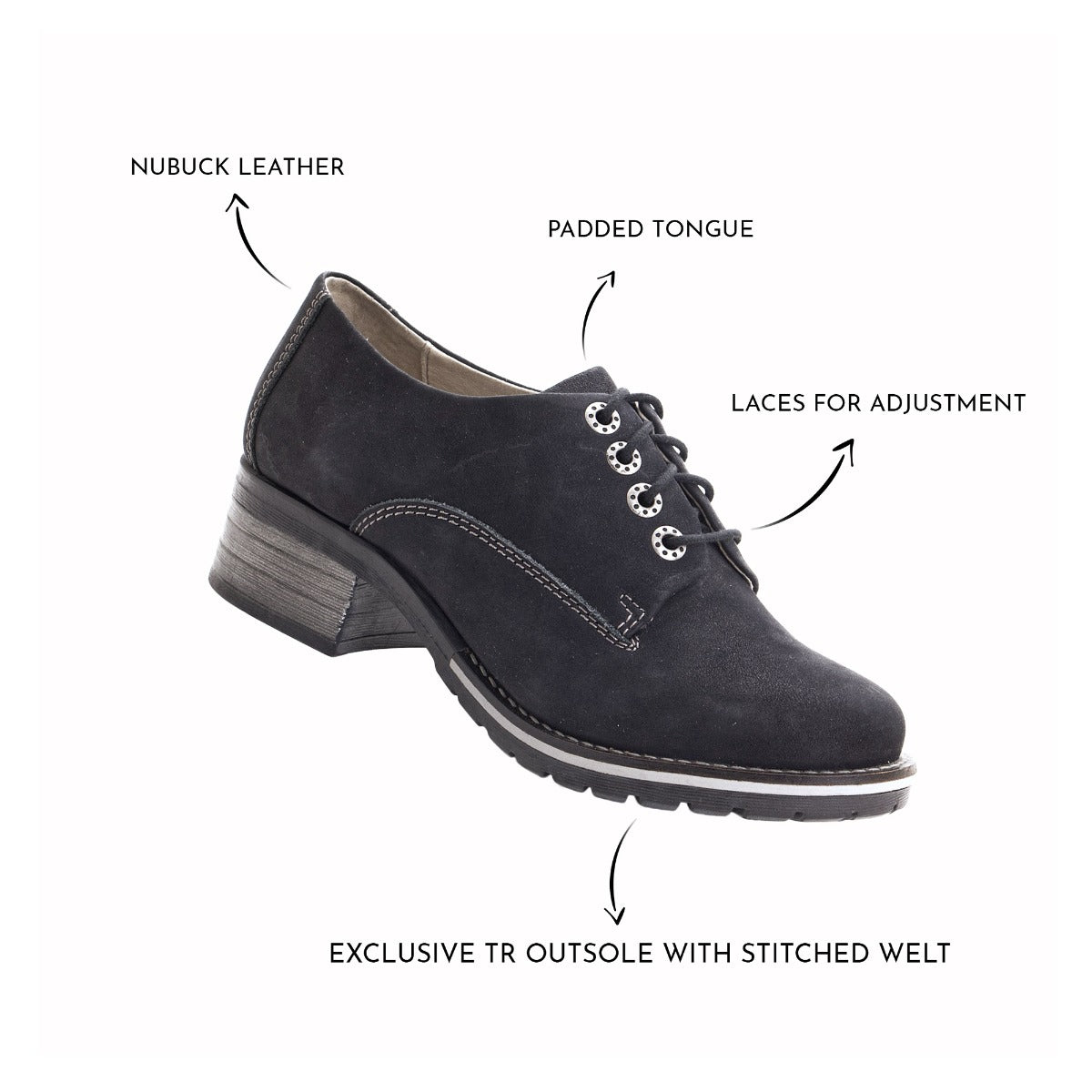 Kaley Lace-Up Nubuck Shoes