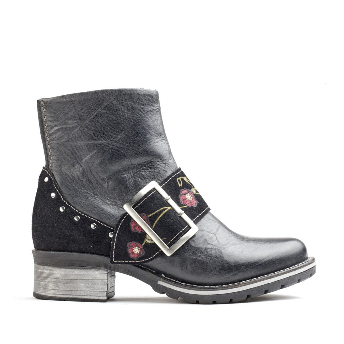 Kamilah Scrunched Leather & Suede Boot